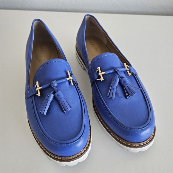 Talbots Laura Tassel Horse Bit Soft Nappa Leather Loafer Biscayne Blue Women 8.5 - Picture 6 of 9